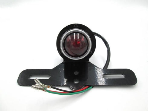 Stop calavera para motos trasero con portaplaca Boton Cromado